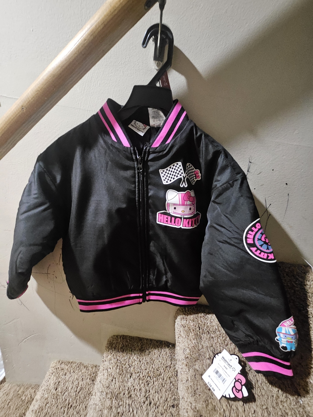 Hello Kitty Black & Pink Kids Bomber Jacket Costume